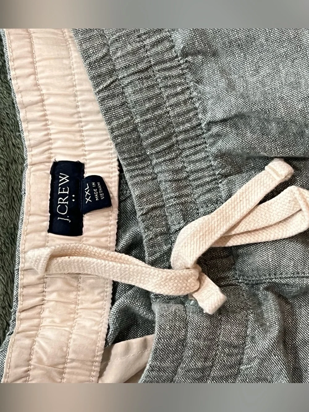J. Crew Men's Light Gray Heather Lounge Shorts with Drawstring
